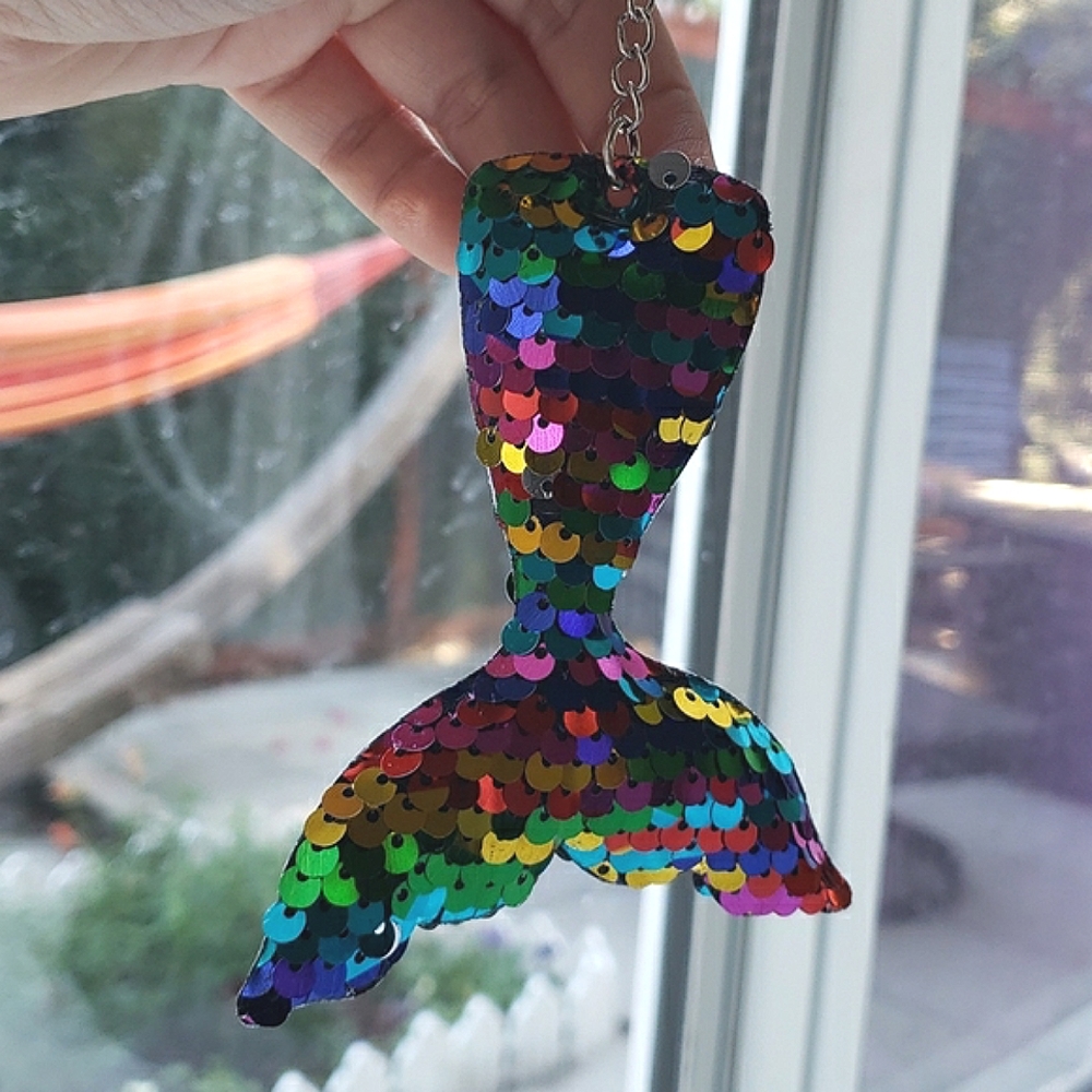 2/$8 Vibrant mermaid keychain - rainbow